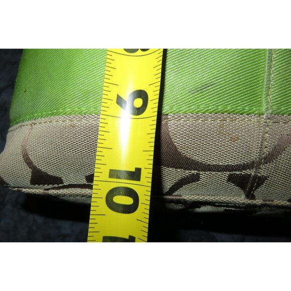 Coach 2009 Soho Signature C Jacquard Hobo Shoulder Bag Khaki Green Stripe 13674 - Picture 14 of 15
